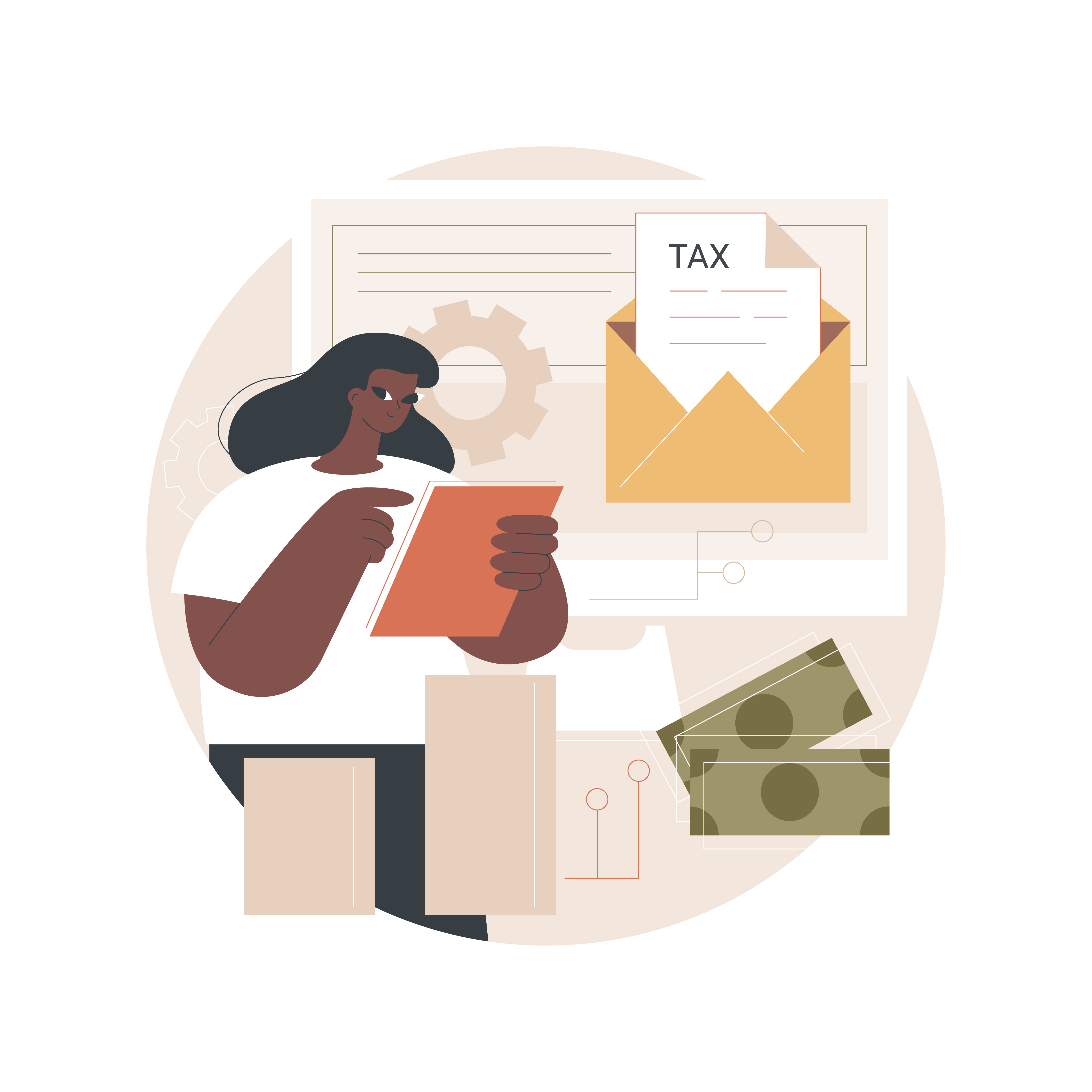 lady calculating tax